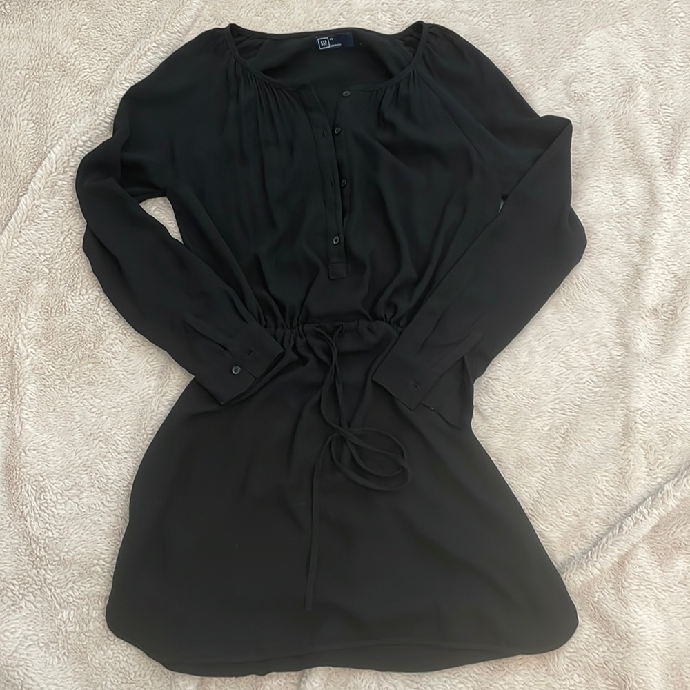 Gap Black Drawstring Dress